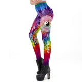 Classic Chinese Style Leggings For Women Yin And Yang Printing Workout Leggins BOHO Rainbow Vortex Prints Fitness Legin