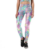 New Summer Colorful Mermaid Women Leggings Fish Scales Printing Sporting Fitness HIigh Waist Elastic Pants Trousers