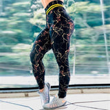 Sexy Push Up High Waist Women Leggings marble Sporting Fitness legging plus size legins for woman Pants