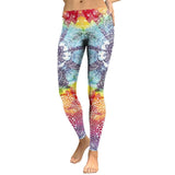 New Arrival Women Leggings Aztec Round Ombre Flower Digital Print Fitness Leggins Green Plus Size Workout Pants