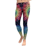 New Arrival Women Leggings Aztec Round Ombre Flower Digital Print Fitness Leggins Green Plus Size Workout Pants