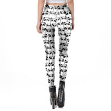 New In Lovely Panda Printed Leggings Women Workout Mid Waist Legins Casual Elastic Fintess Pants All-match Leggins