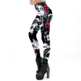 The Dead Girl Skull Horrible Scary Women leggings Print Fitness Workout Legging High waist legins for Girl