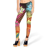 New Design Leggins Fashion Elastic Graffiti Spray Digital Leggins Printed Women Leggings Women Pants