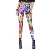 New Design Leggins Fashion Elastic Graffiti Spray Digital Leggins Printed Women Leggings Women Pants