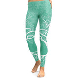 New Arrival Tree Digital Printed Leggings Women Hight Waist Plus Size Leggins Bodycon Block Color Fitness Pants