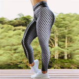 Push Up Leggings Women Fitness Gym High Waist Pants Hexagonal Pattern Printed Legging Sweatpants Workout Leggins