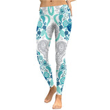 Bohemian Floral Leaf Leggings Women Digital Print Plus Size Fitness Legging Workout Push Up Leggins Skinny Elastic Pant