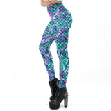 Colorful Mermaid Leggings For Women Fitness Pants Fish Scales Printed Leggins Workout Pants