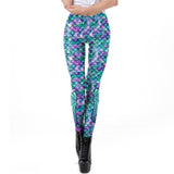 Colorful Mermaid Leggings For Women Fitness Pants Fish Scales Printed Leggins Workout Pants