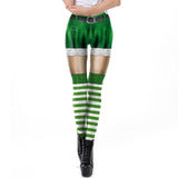 Fashion Stripe Leggings Women Carnival Clothing For St. Patrick's Day Female Green Leggins Fitness Mid-Waist Legins