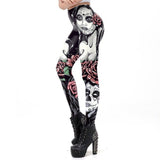 3D Print Winter The Dead Girl Women Legging?Sugar Skull Fitness Workout Leggings For Woman Pants Plus Size