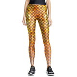 All-Match Mermaid Leggings Fitness Women Pants Sexy Slim Elastic Gold Fish Scale Leggins High Waist 3D Printed Legins