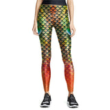 Colour Mixture Mermaid Leggings Trendy Fish Scale High Waist Pants Colorful Female Sexy Leggins Workout Trousers