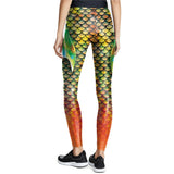 Colour Mixture Mermaid Leggings Trendy Fish Scale High Waist Pants Colorful Female Sexy Leggins Workout Trousers