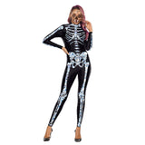 Crystal Skeleton Costumes Scary Purim Carnival Costume For Women Cosplay Bodysuits Elastic Catsuits