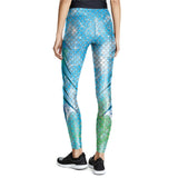 NADANABO New Blue Wonder Mermaid Leggings Gradient Color Fish Scale Printed Pants Workout Elastic Leggins High Waist Legins