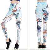 Fitness Leggings Women Printed High Waist Ankle Length Jeggings Casual High Elastic Plus Size Workout Leggings Female