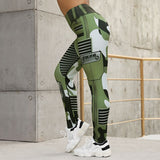 Fitness Women Leggings Fashion Camouflage Print High Waist Elastic Push Up Ankle Length Spandex Leggings