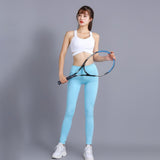 Fitness Women Leggings Solid High Waist Elastic Push Up Ankle Length Polyester Leggings Casual Femme Legging