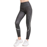 Casual Women Leggings Fitness High Waist Elastic Push Up Striped Patchwork Print Ankle Length Polyester Leggings