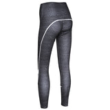 Casual Women Leggings Fitness High Waist Elastic Push Up Striped Patchwork Print Ankle Length Polyester Leggings