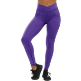 Fitness Leggings For Women Workout Mid Waist Elastic Push Up Ankle Length Polyester Leggin Casual Solid Leggings