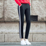 Fashion Spring Side Stripe Leggings Women's Slim Female Jeggings Elastic High Waist Fitness Workout Leggings Feminina