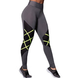 Workout Women Leggings Fitness High Waist Elastic Push Up Patchwork Ankle Length Spandex Legging Casual Gray Leggings