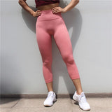 Fitness Women Leggings Summer High Waist Elastic Push Up Mid Calf Spandex Leggin Casual Solid Femme Leggings