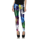 Autumn Legging Black Blue and Purple Objects legins Printed leggins Women leggings Sexy  Women Pants