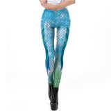 Galaxy Mermaid Leggings Women Workout Fitness Legging Shiny Colorful Fish Scales  Printed Leggins Plus Size