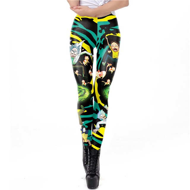 Leggings Women Rick And Morty Plus Size  Leggin Workout Cartoon Printed Fitness Legging