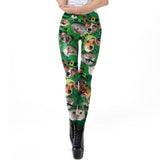 Lucky Clover Leggings Women St. Patrick's Day  3D Cat With Cap Printed Workout Fitness Leggins Plus Size Legins Women