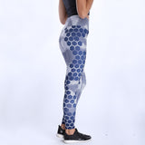 Navy Dot Printed Leggings For Women Casual Workout High Wasit Elastic Spandex Jeggings Female Fitness Leginsy Damskie